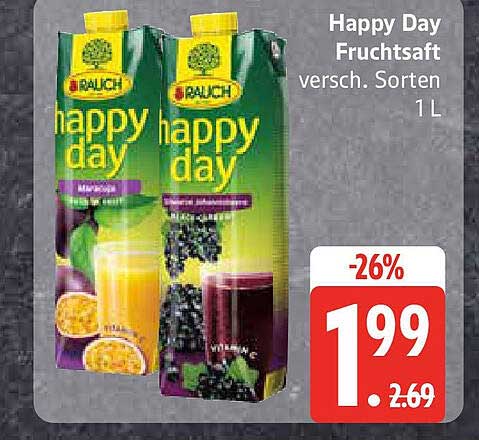 Happy Day Fruchtsaft - verschiedene Sorten 1L