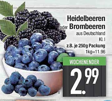 Heidelbeeren oder Brombeeren aus Deutschland Kl. I