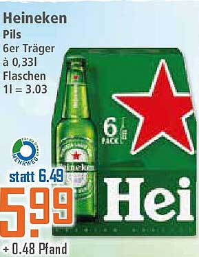 Heineken Pils 6er Träger à 0,33l