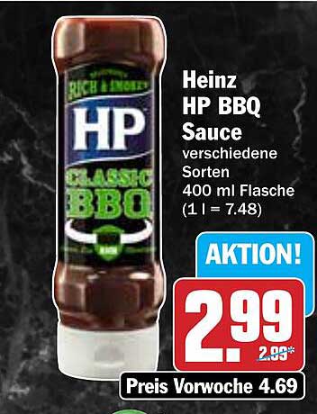 Heinz HP BBQ Sauce verschiedene Sorten 400 ml Flasche