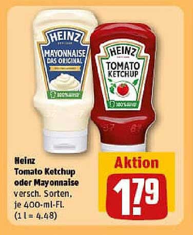 Heinz Tomaten Ketchup oder Mayonnaise 400 ml