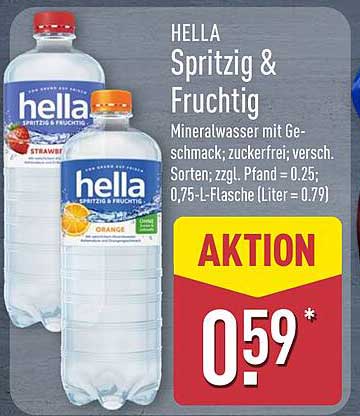 HELLA Spritzig & Fruchtig Mineralwasser - 0,75 L Flasche