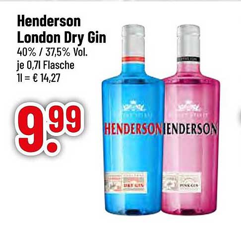 Henderson London Dry Gin 0,71 L - 9,99 €