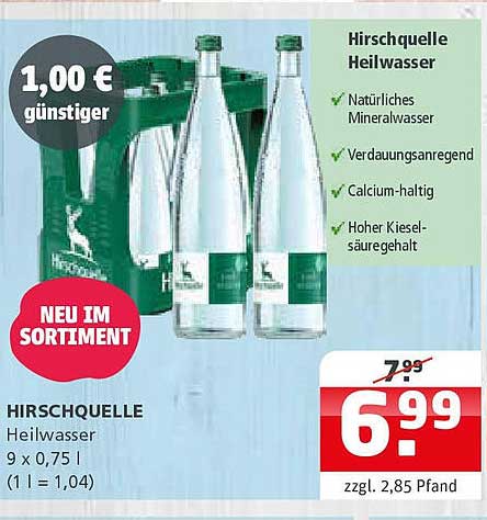 Hirschquelle Heilwasser 9 x 0,75 l