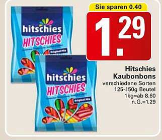 Hitschies Kaubonbons verschiedene Sorten 125-150g Beutel