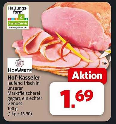 Hof-Kasseler laufend frisch in der Marktfleischerei gegart - ein echter Genuss