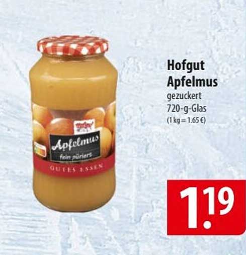 Hofgut Apfelmus gezuckert 720-g-Glas