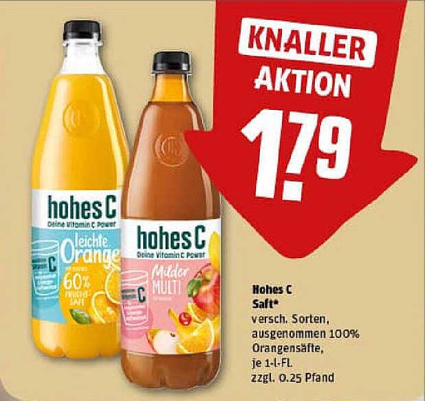 Hohes C Saft - verschiedene Sorten, ausgenommen 100% Orangensäfte