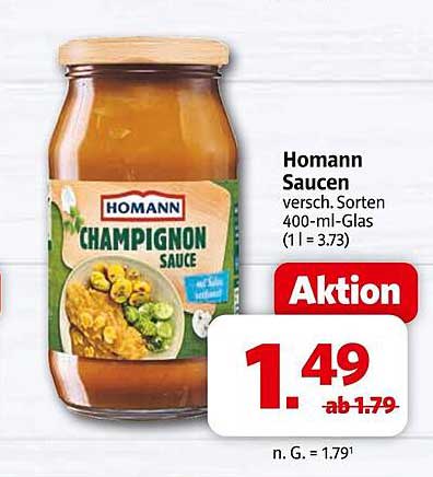 Homann Champignon Sauce 400-ml-Glas