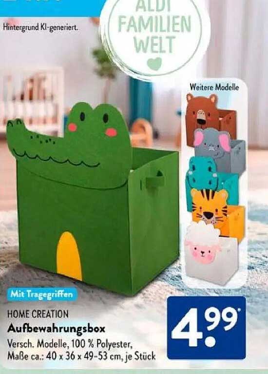 HOME CREATION Aufbewahrungsbox mit Tiermotiv