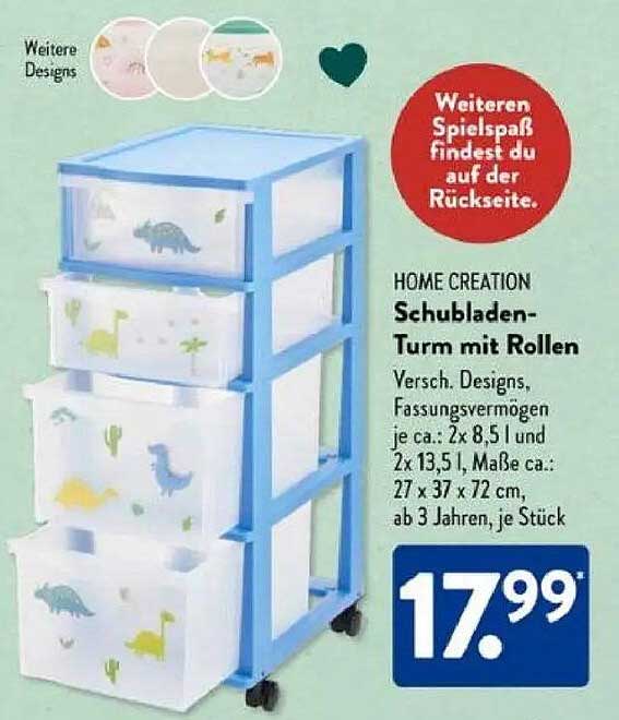 HOME CREATION Schubladen-Turm mit Rollen