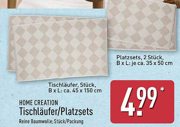 Home Creation Tischläufer und Platzsets