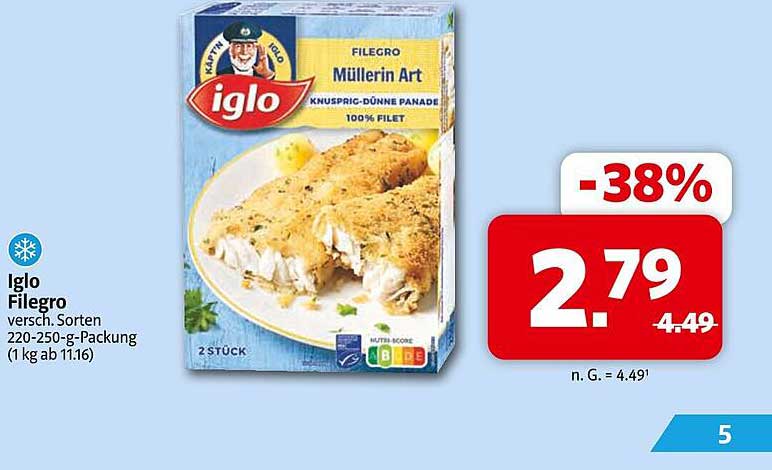 Iglo Filegro Müllerin Art, 220-250 g