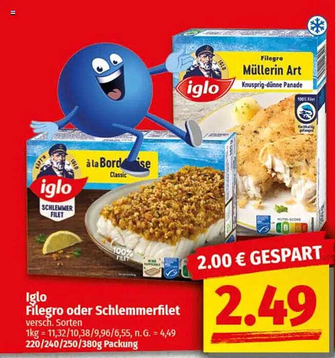 Iglo Filegro oder Schlemmerfilet verschiedene Sorten