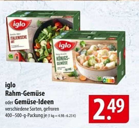 iglo Rahm-Gemüse oder Gemüse-Ideen, verschiedene Sorten, gefroren