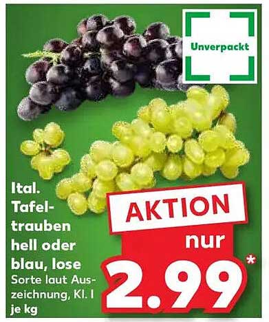 Ital. Tafeltrauben hell oder blau, lose