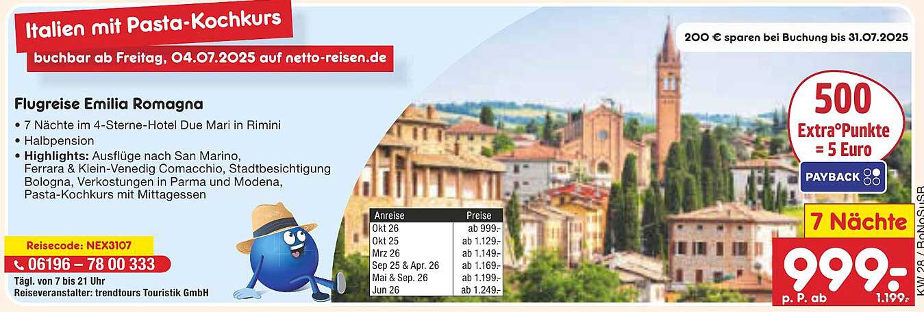 Italien mit Pasta-Kochkurs