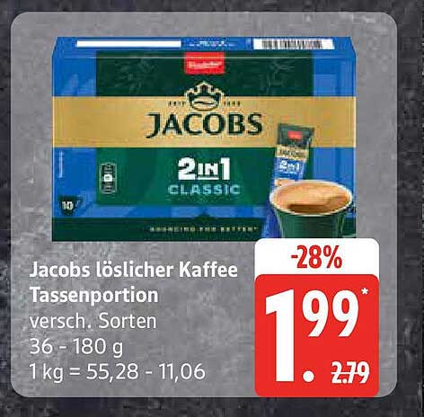 Jacobs löslicher Kaffee Tassenportion