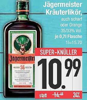 Jägermeister Kräuterlikör 0,7l Flasche - Super-Knüller!