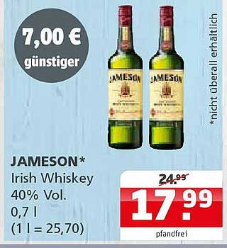 JAMESON Irish Whiskey 40% Vol. 0,7 l