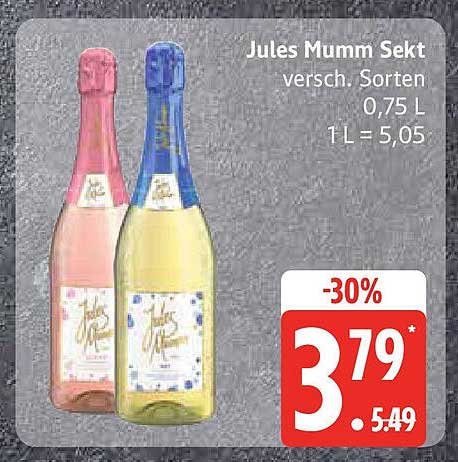 Jules Mumm Sekt - Verschiedene Sorten (0,75 L)