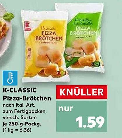 K-CLASSIC Pizza-Brötchen nach ital. Art, 250-g-Packung
