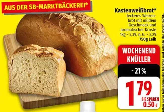 Kastenweißbrot - Leckeres Weizenbrot mit mildem Geschmack