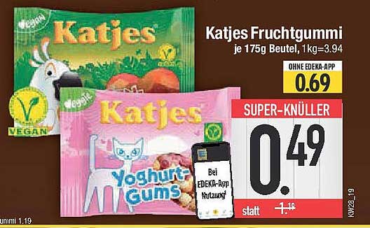 Katjes Fruchtgummi und Joghurt Gums, je 175g Beutel
