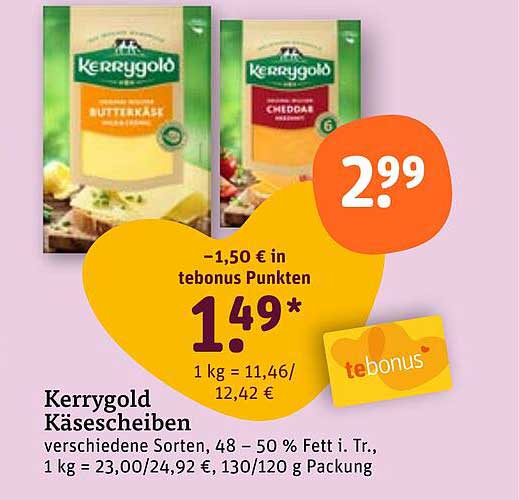Kerrygold Käse- und Butterkäse-Scheiben im Angebot!