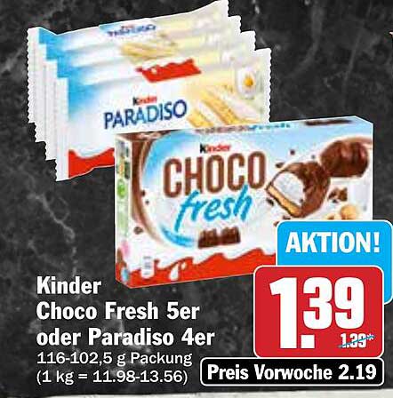 Kinder Choco Fresh 5er oder Paradiso 4er