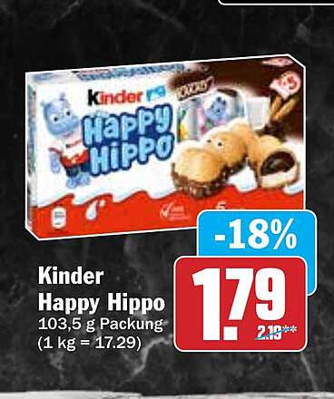 Kinder Happy Hippo 103,5 g Packung