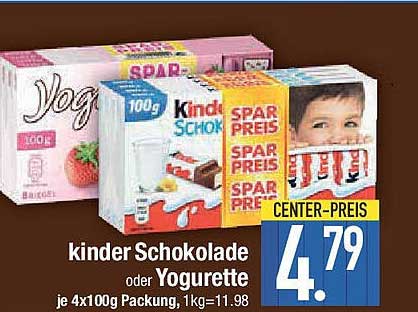 kinder Schokolade oder Yogurette