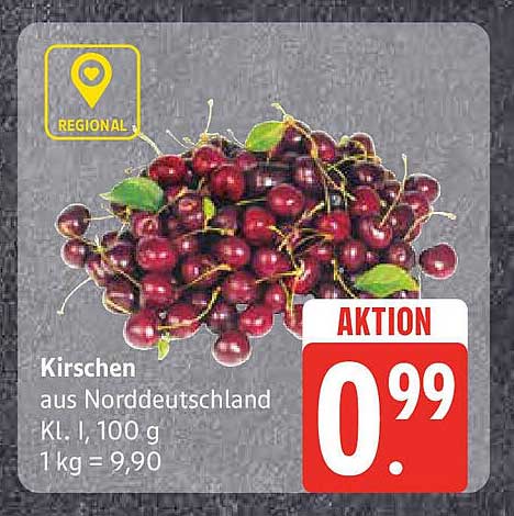 Kirschen aus Norddeutschland, 100 g für nur 0,99 €