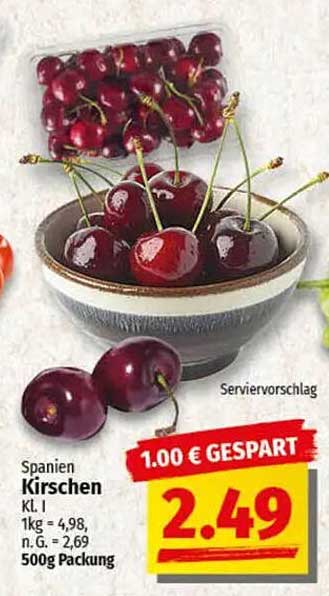 Kirschen Spanien Kl. I - 500g für nur 2,49 €