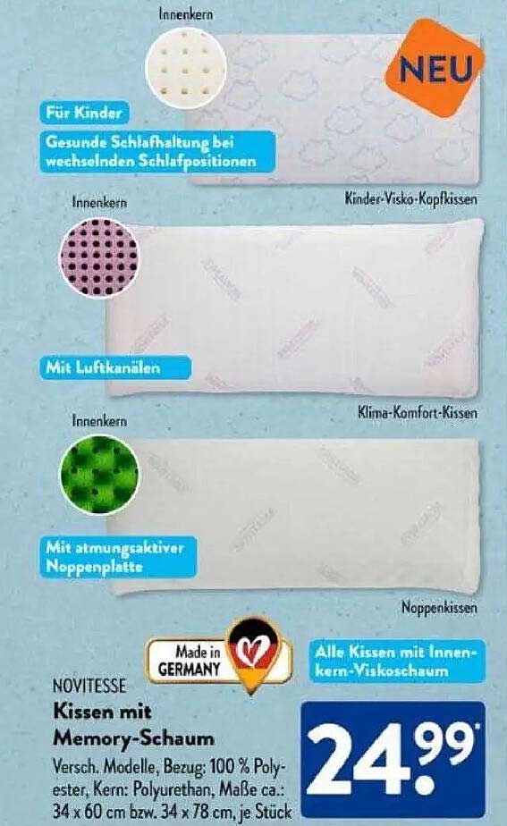 Kissen mit Memory-Schaum