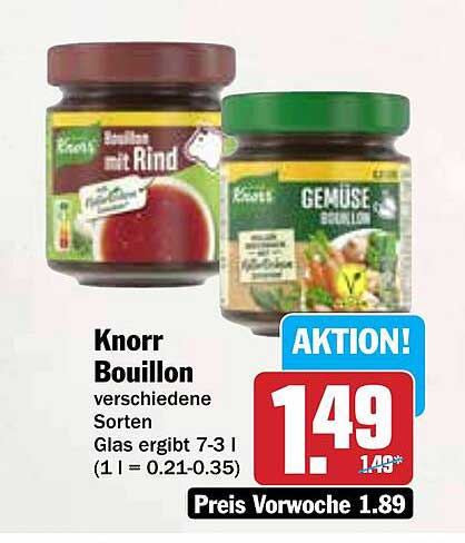 Knorr Bouillon verschiedene Sorten