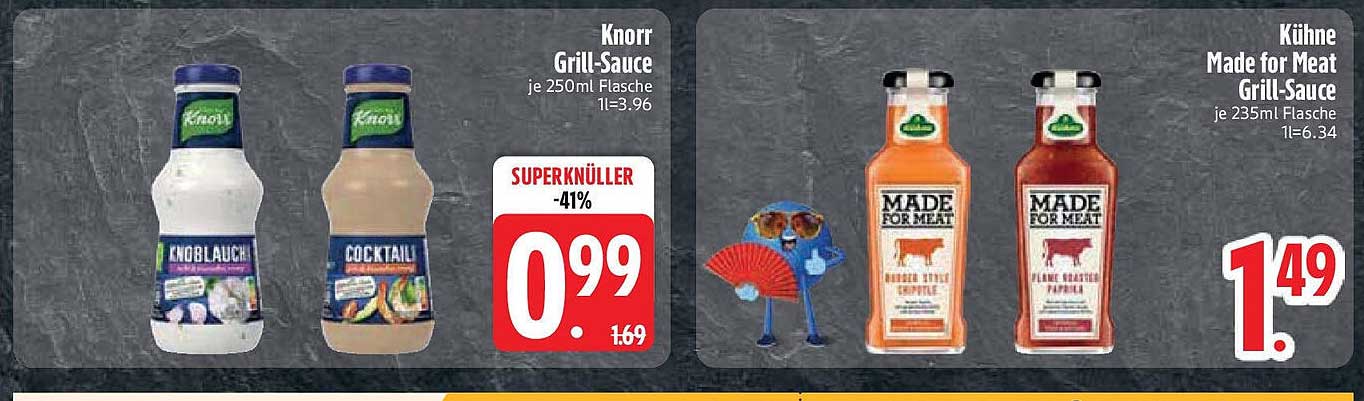 Knorr Grill-Sauce und Kühne Made for Meat Grill-Sauce