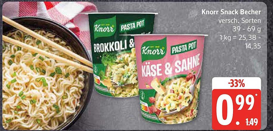 Knorr Snack Becher - verschiedene Sorten