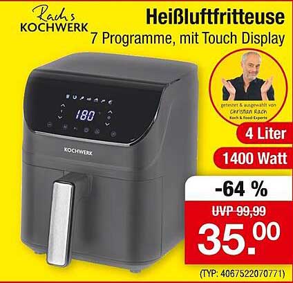 Kochwerk Heißluftfritteuse - 7 Programme, mit Touch Display