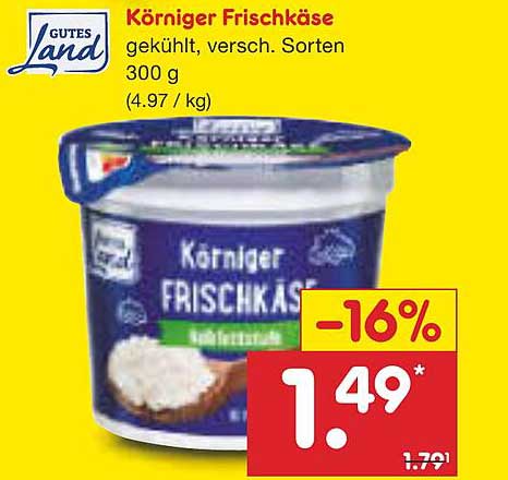 Körniger Frischkäse - gekühlt, versch. Sorten 300 g