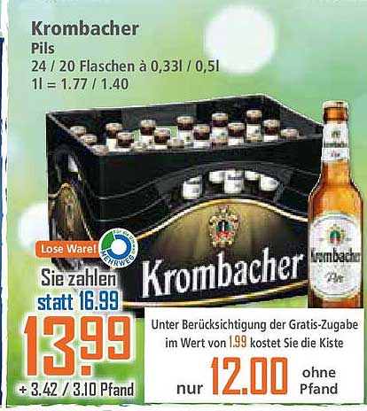 Krombacher Pils 24er Kiste - Erleben Sie den Geschmack des Bieres!