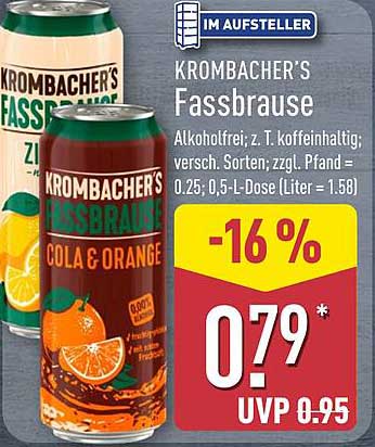 Krombacher's Fassbrause – Cola & Orange