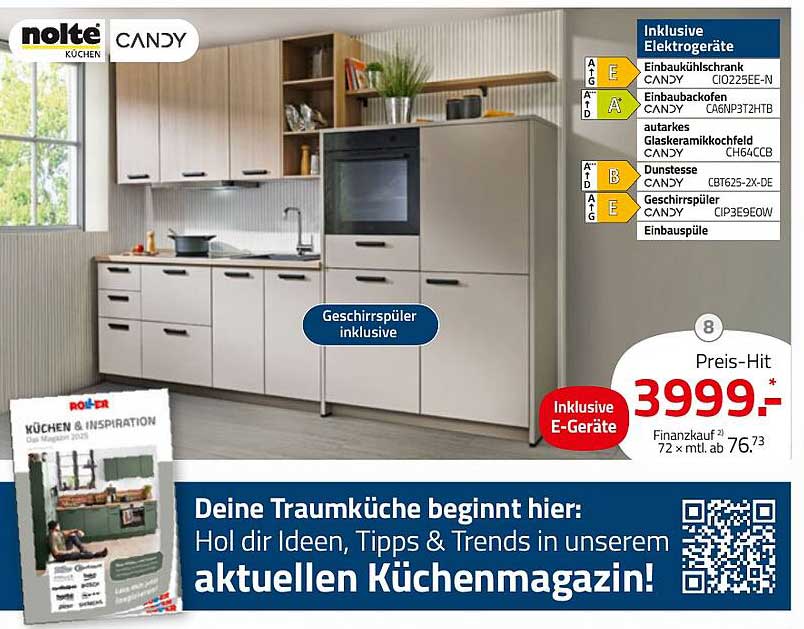 Küchenangebot inkl. Elektrogeräte von nolte - Preis-Hit für 3999,-