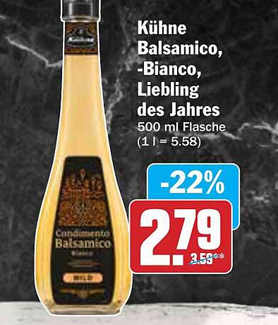 Kühne Balsamico Bianco 500 ml - Liebling des Jahres