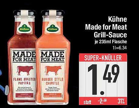 Kühne Made for Meat Grill-Sauce je 235ml Flasche