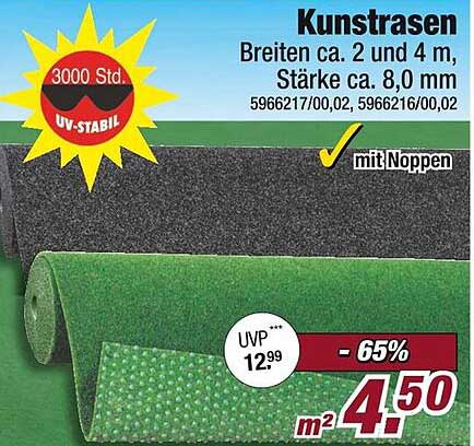 Kunstrasen - UV-stabil und strapazierfähig