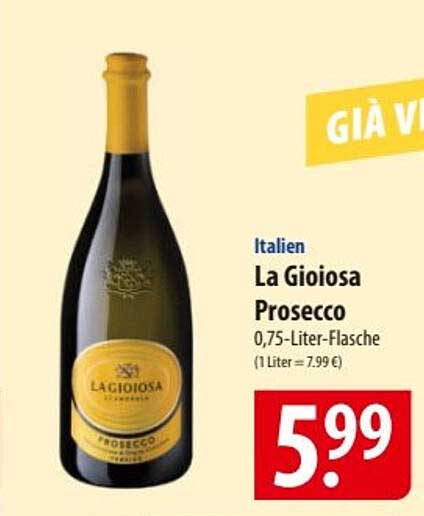 La Gioiosa Prosecco 0,75-Liter-Flasche