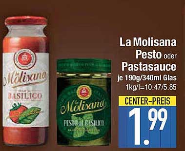 La Molisana Pesto oder Pastasauce je 190g/340ml Glas