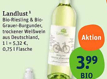 Landlust Bio-Riesling & Bio-Grauer-Burgunder, trockener Weißwein aus Deutschland