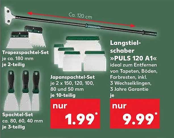 Langstiel-Schaber »PULS 120 A1« und verschiedene Set-Angebote